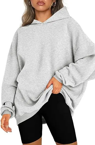 Solid Color Hooded Pullover Oversized Loose Casual Fleece Sweatshirt Wholesale Womens Clothing N3824070900009