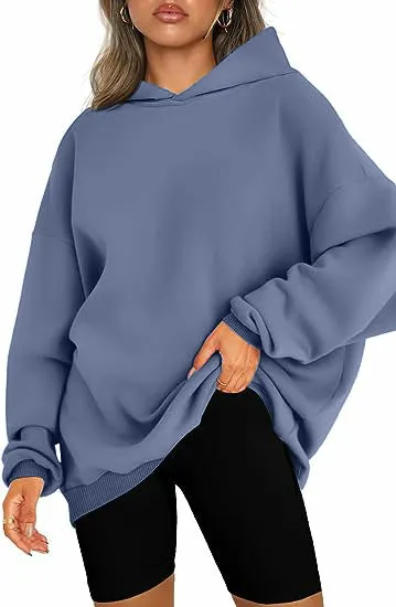 Solid Color Hooded Pullover Oversized Loose Casual Fleece Sweatshirt Wholesale Womens Clothing N3824070900009