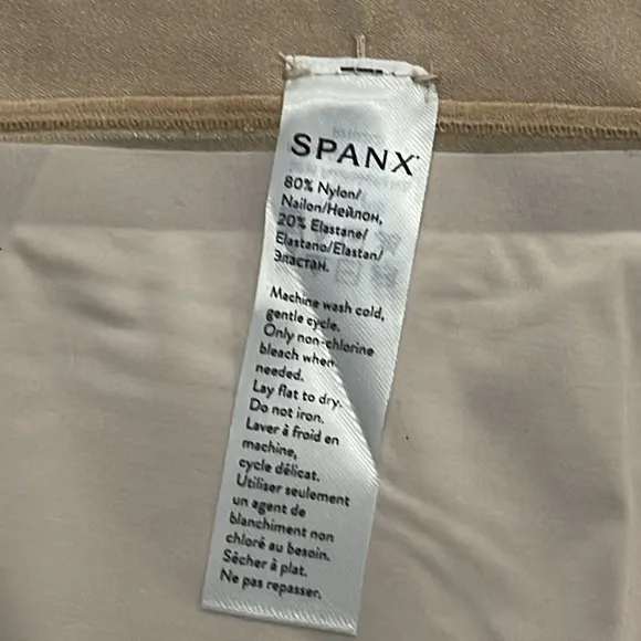 SPANX ONCORE SCULPT High Waisted Mid Thigh Short in soft Nude Sz XL Open Gasset