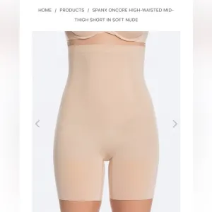 SPANX ONCORE SCULPT High Waisted Mid Thigh Short in soft Nude Sz XL Open Gasset