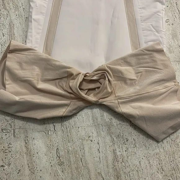 SPANX ONCORE SCULPT High Waisted Mid Thigh Short in soft Nude Sz XL Open Gasset