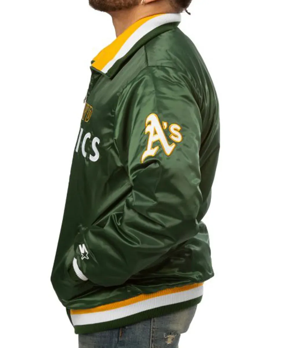 Starter Athletics Oakland Varsity Green Satin Jacket