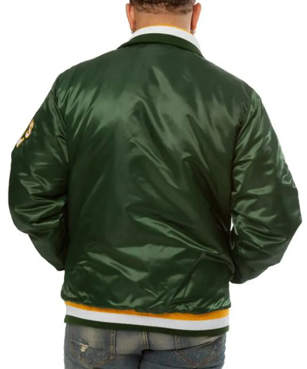 Starter Athletics Oakland Varsity Green Satin Jacket