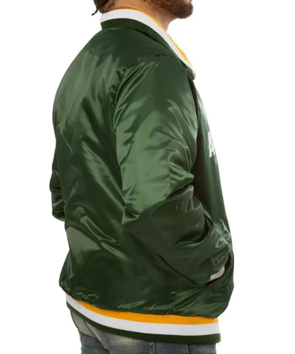 Starter Athletics Oakland Varsity Green Satin Jacket