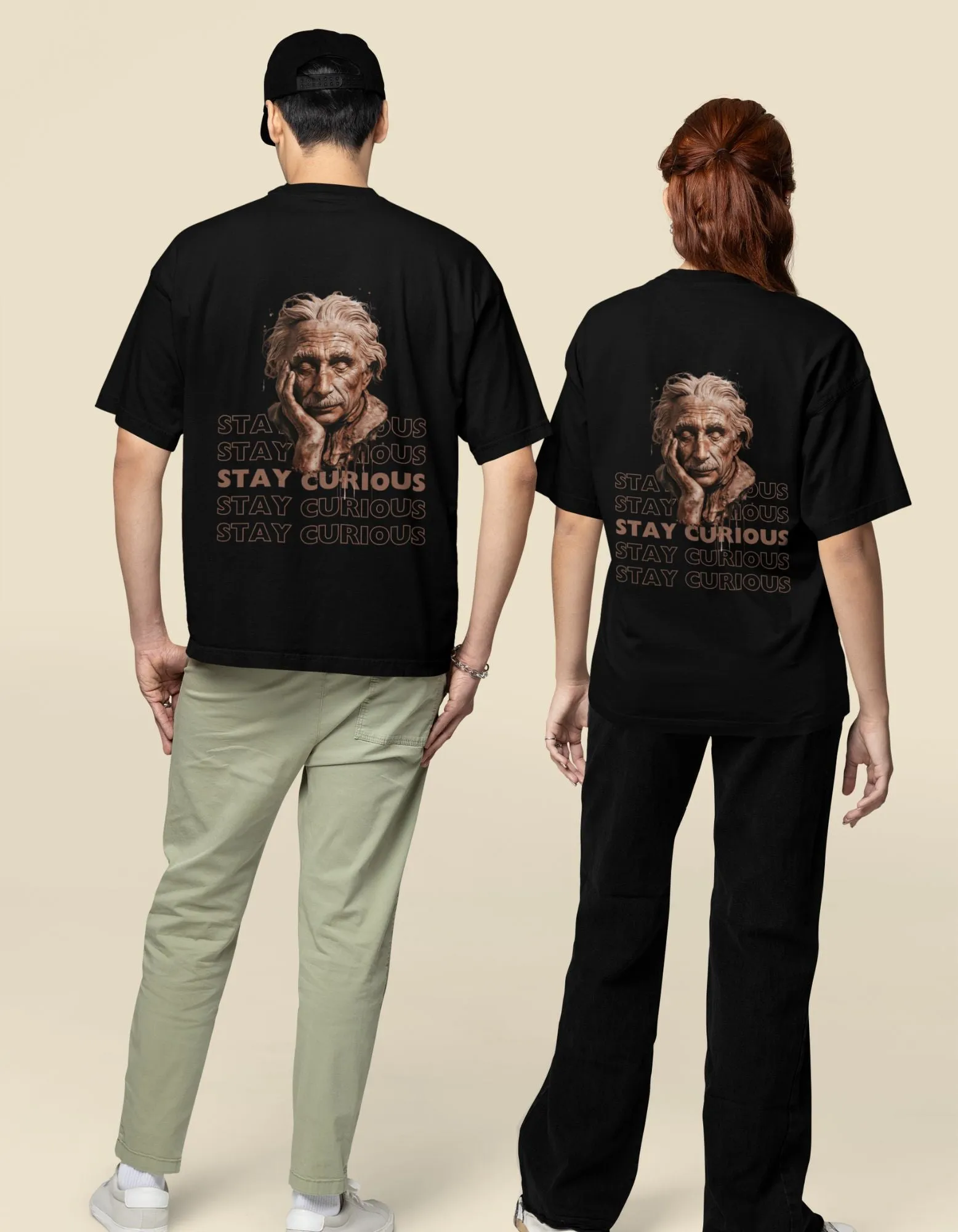 Stay Curious - Terry Oversized T-Shirt - Dark