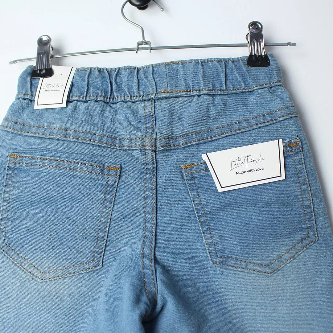 Stellar Blue Themed Denim Boys Short