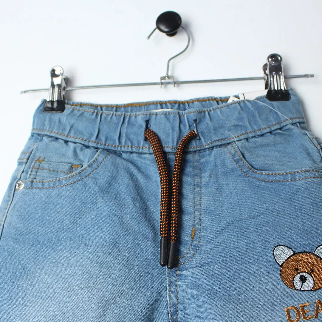 Stellar Blue Themed Denim Boys Short