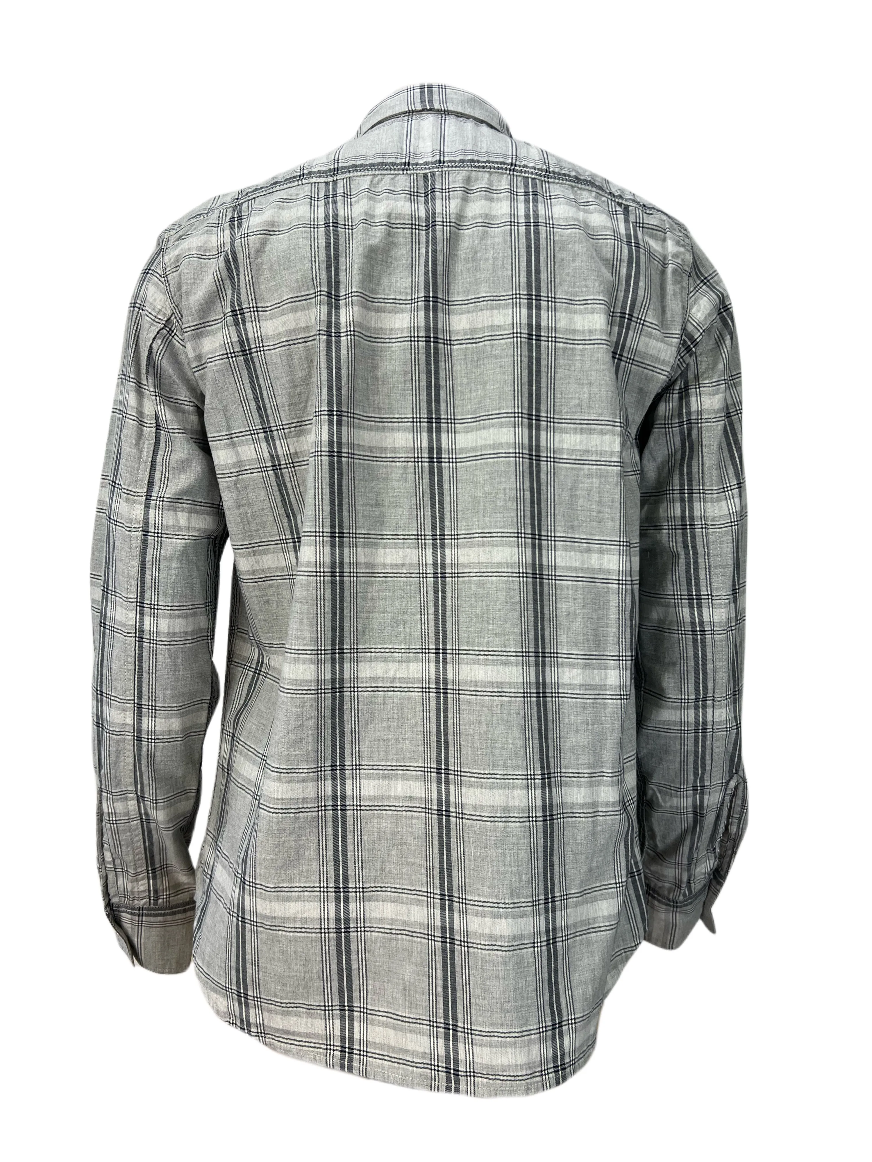 STEVEN ALAN Men's Gray Vintage Work Striped Casual Shirt NWT