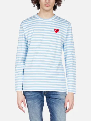 Striped Long Sleeved T-Shirt - Blue/White