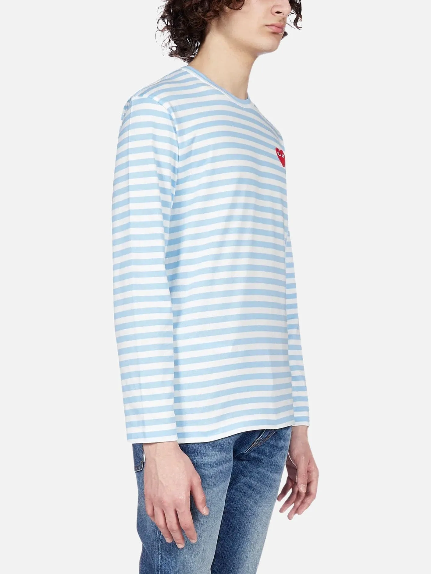 Striped Long Sleeved T-Shirt - Blue/White