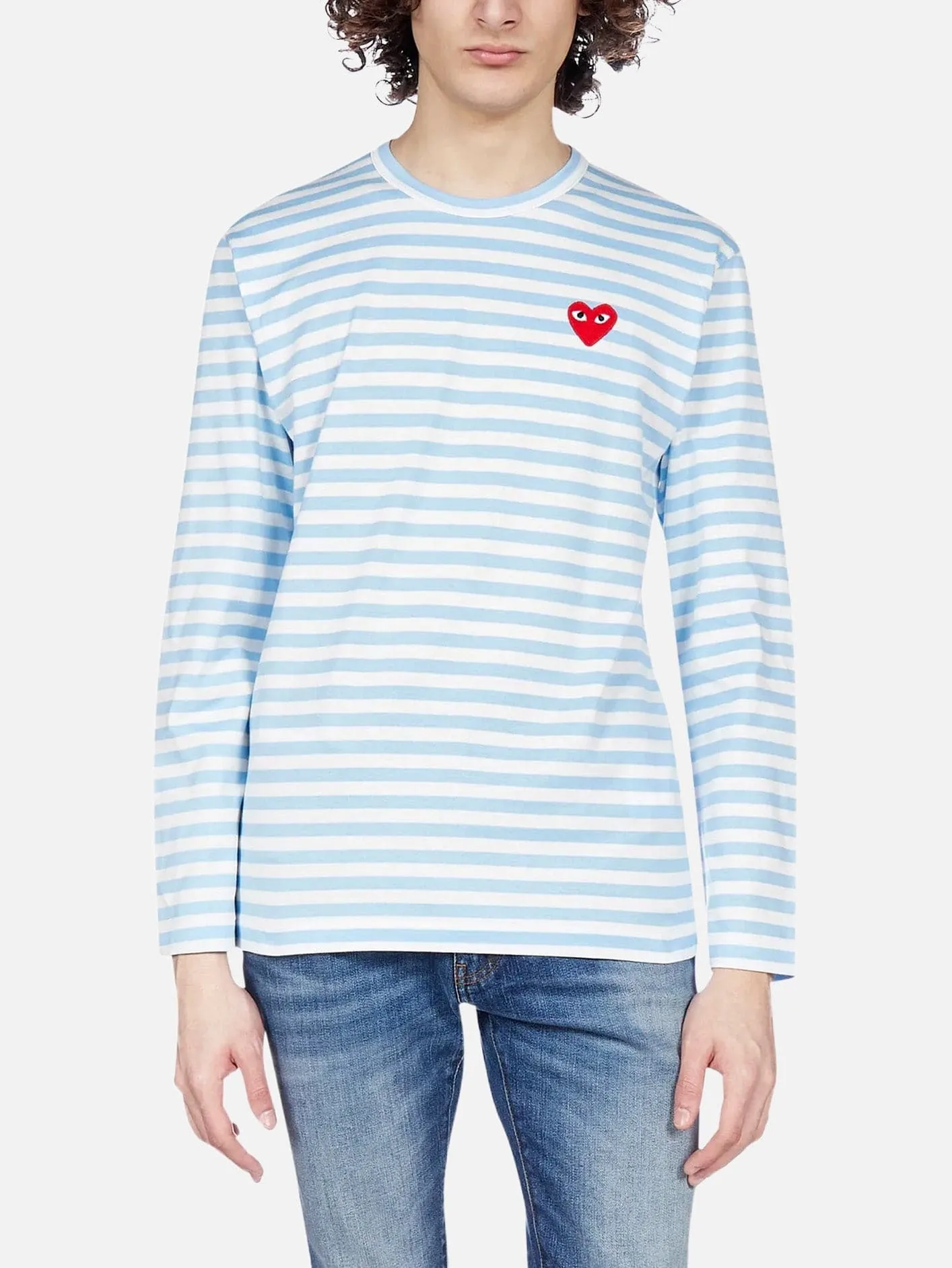 Striped Long Sleeved T-Shirt - Blue/White