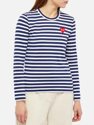 Striped Long Sleeved T-Shirt - Navy/White
