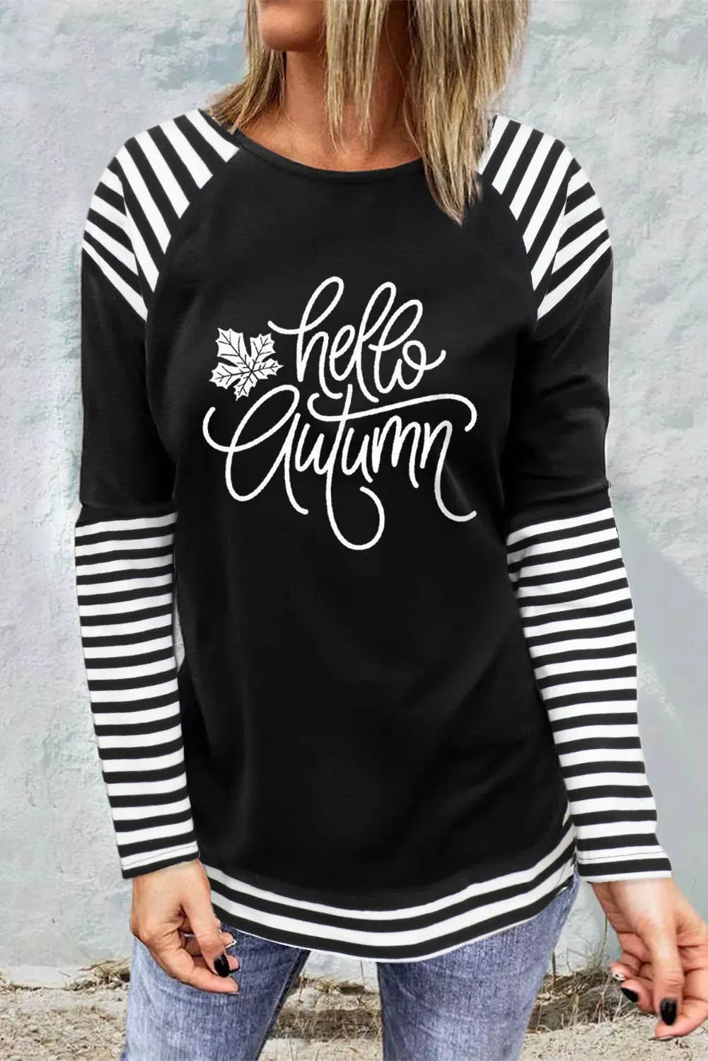 Striped Raglan Long Sleeve Top