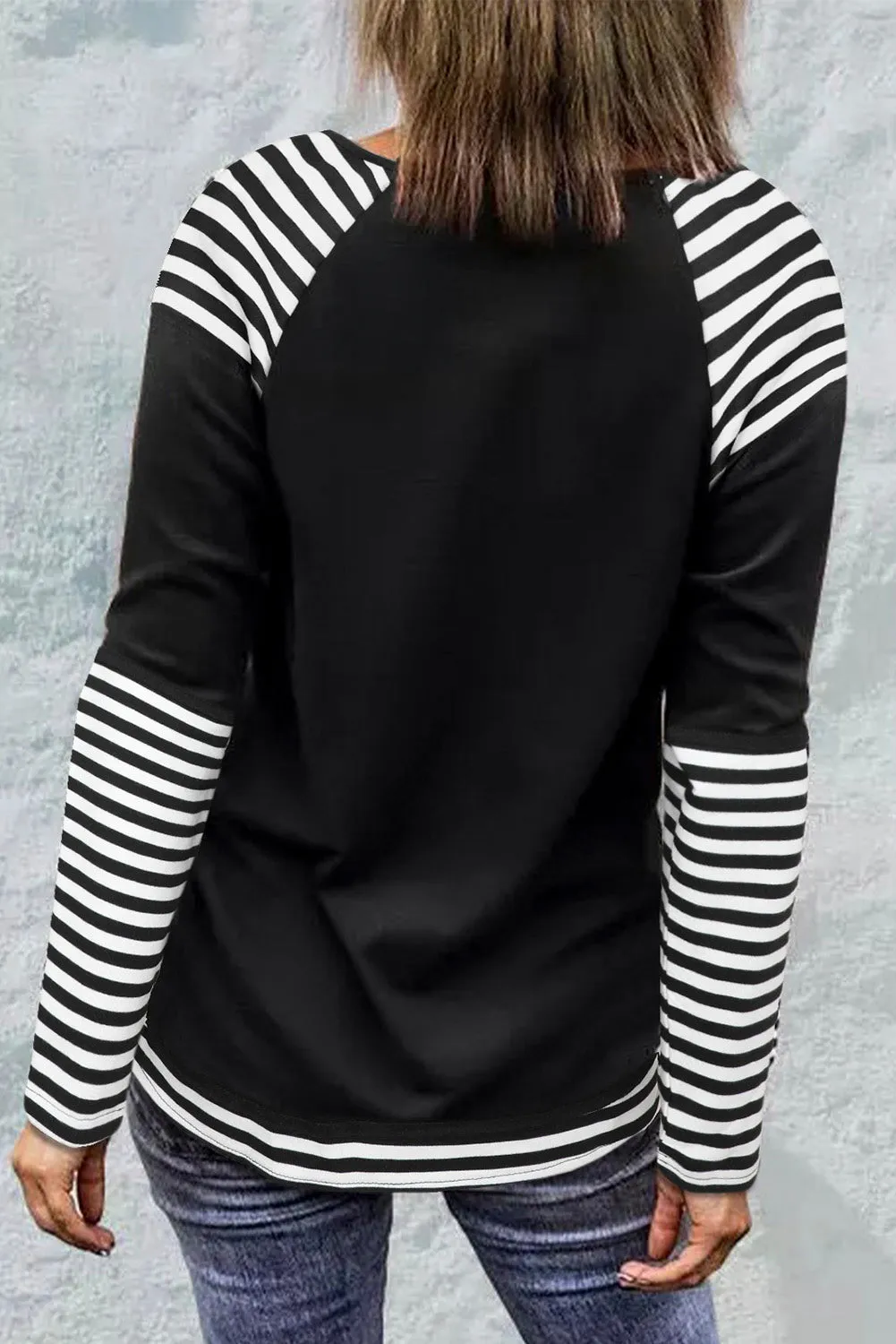 Striped Raglan Long Sleeve Top