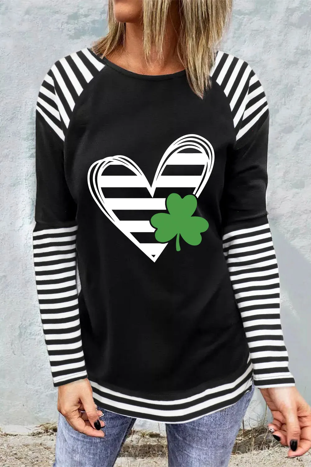 Striped Raglan Long Sleeve Top