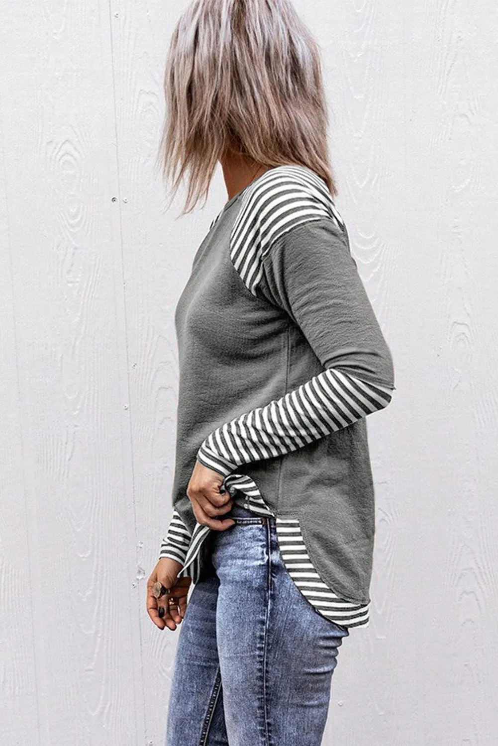 Striped Raglan Long Sleeve Top