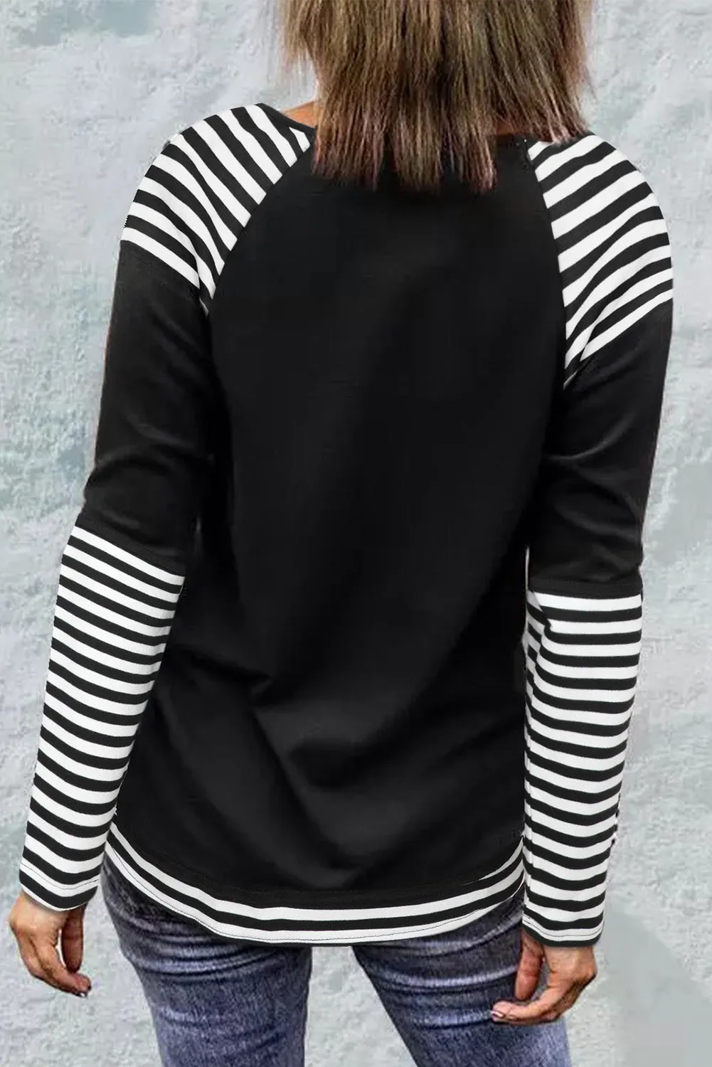 Striped Raglan Long Sleeve Top