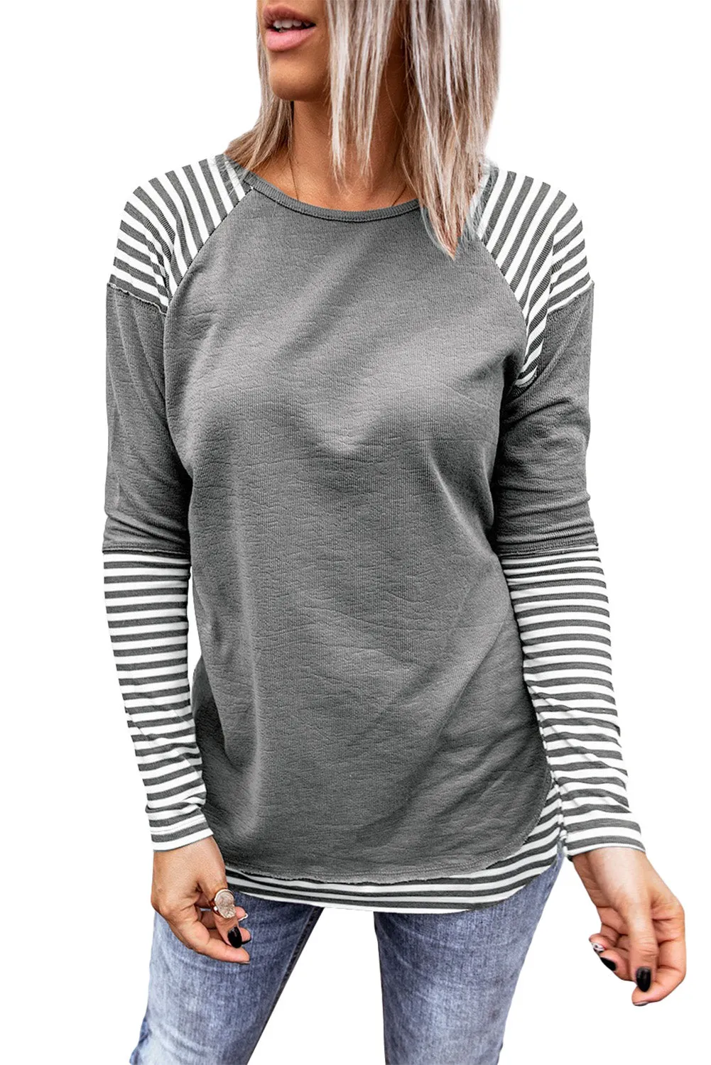 Striped Raglan Long Sleeve Top