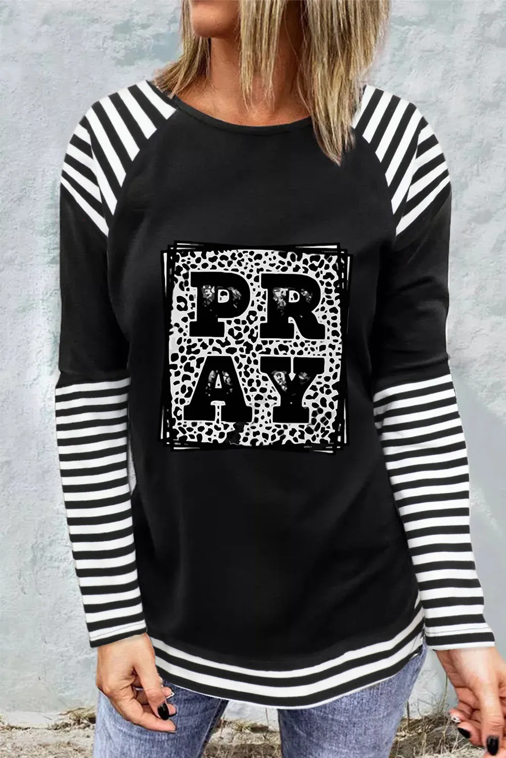 Striped Raglan Long Sleeve Top
