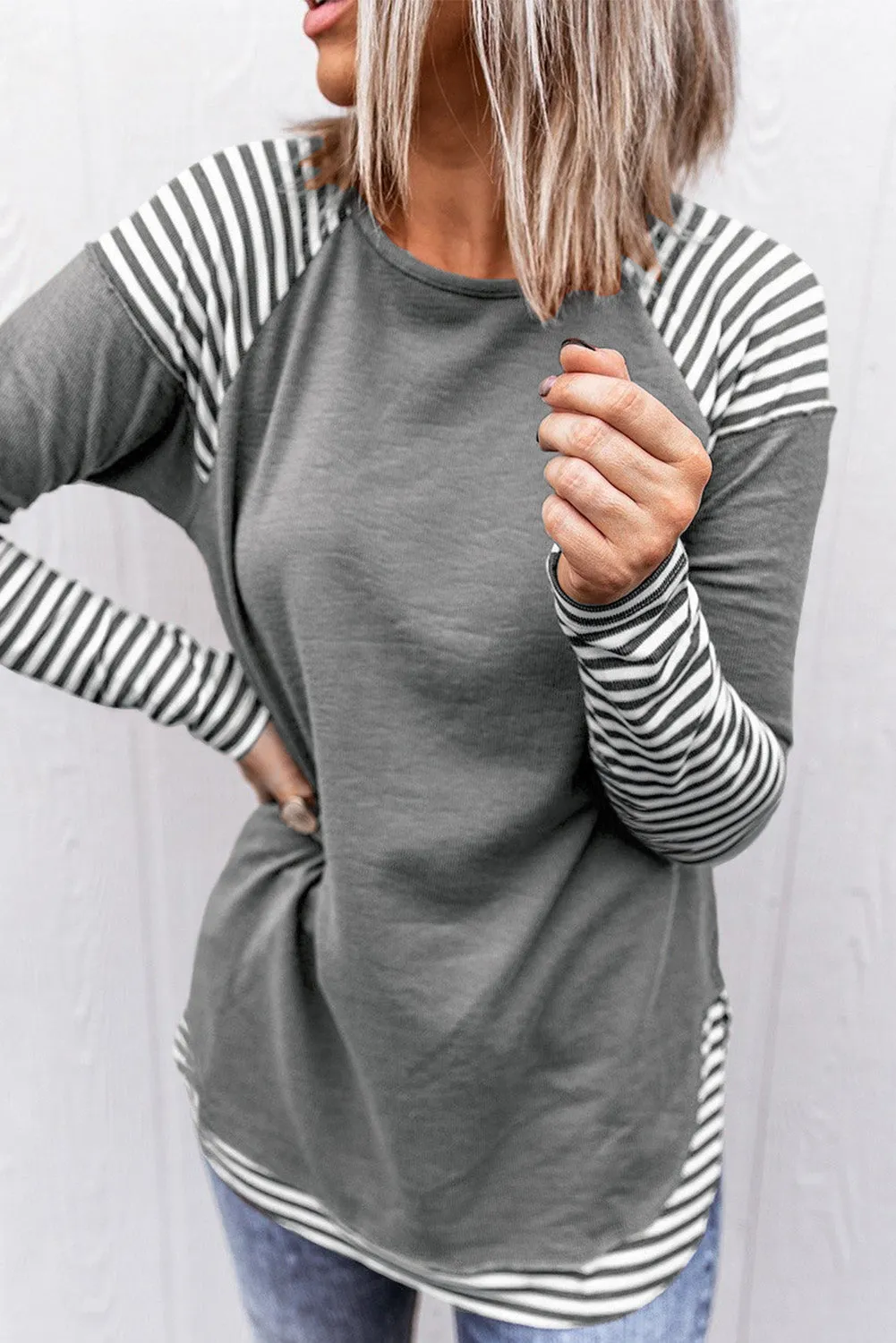Striped Raglan Long Sleeve Top