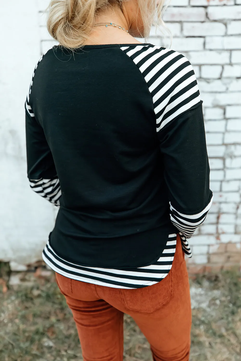 Striped Raglan Long Sleeve Top