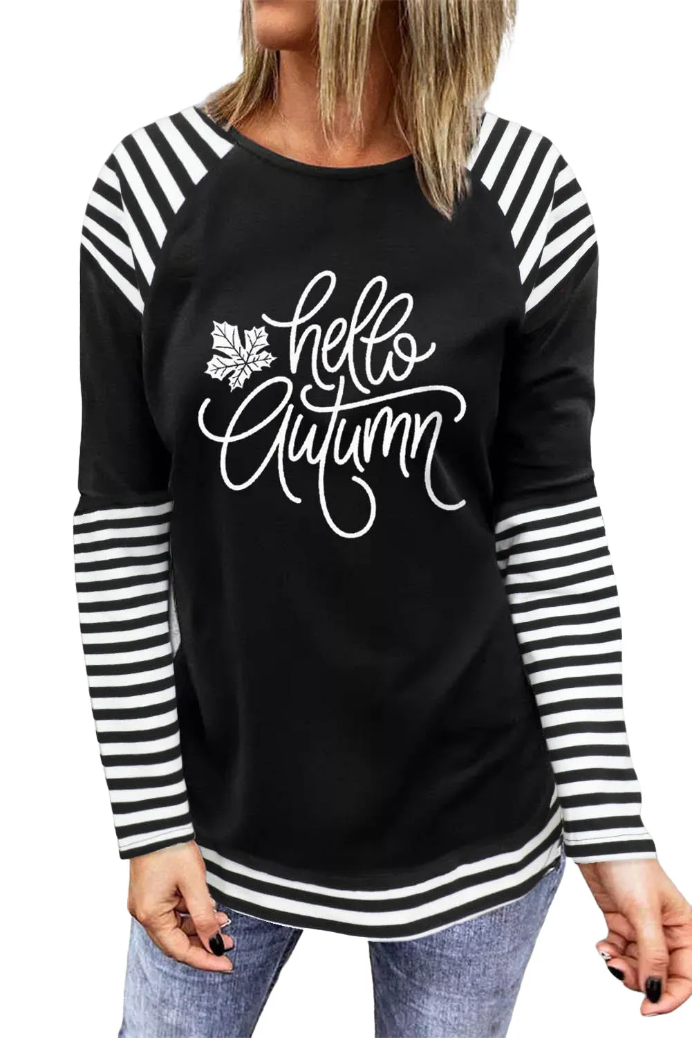 Striped Raglan Long Sleeve Top
