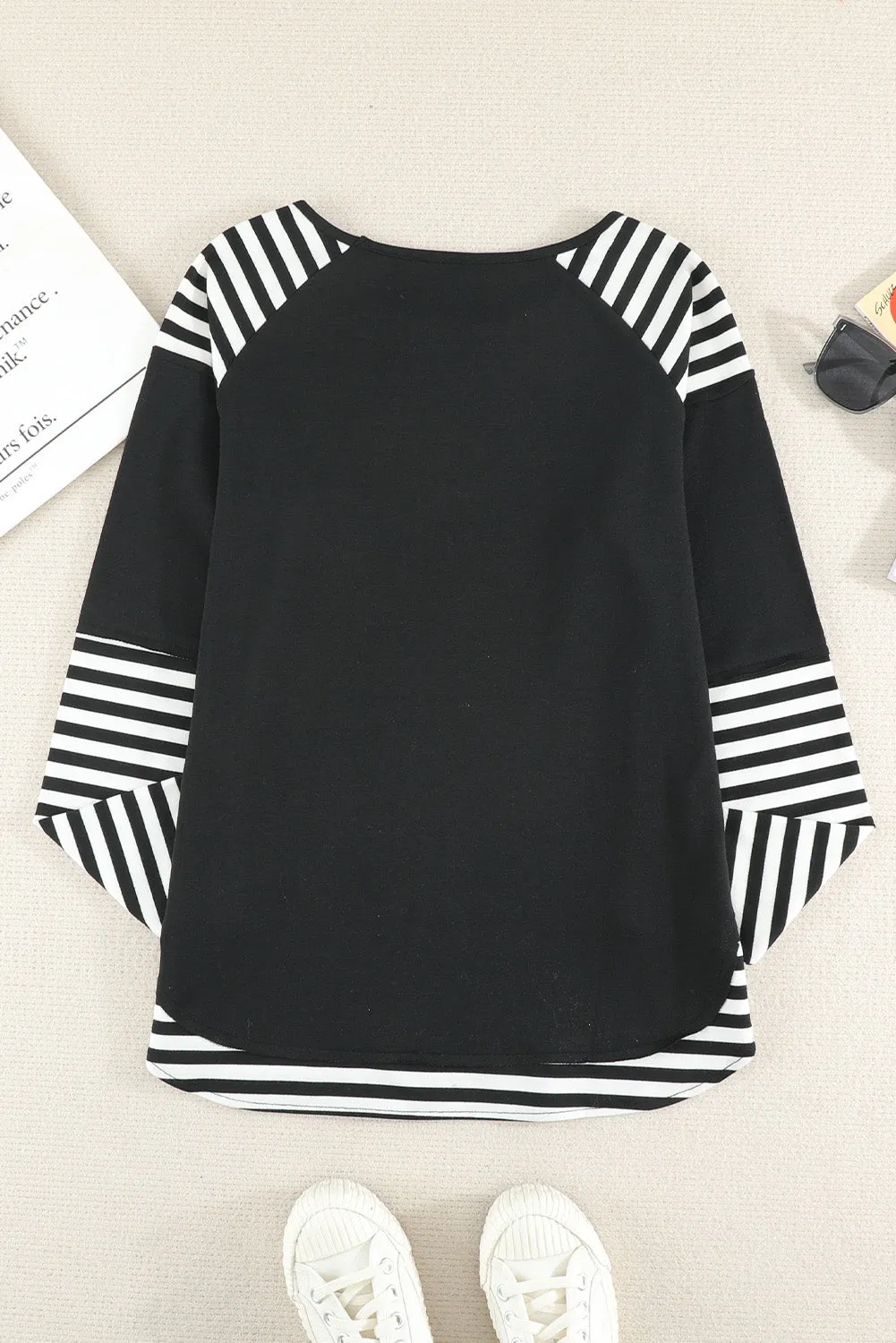 Striped Raglan Long Sleeve Top