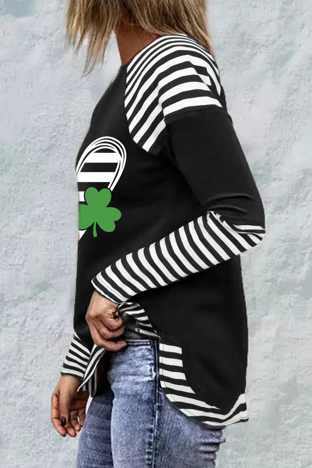 Striped Raglan Long Sleeve Top