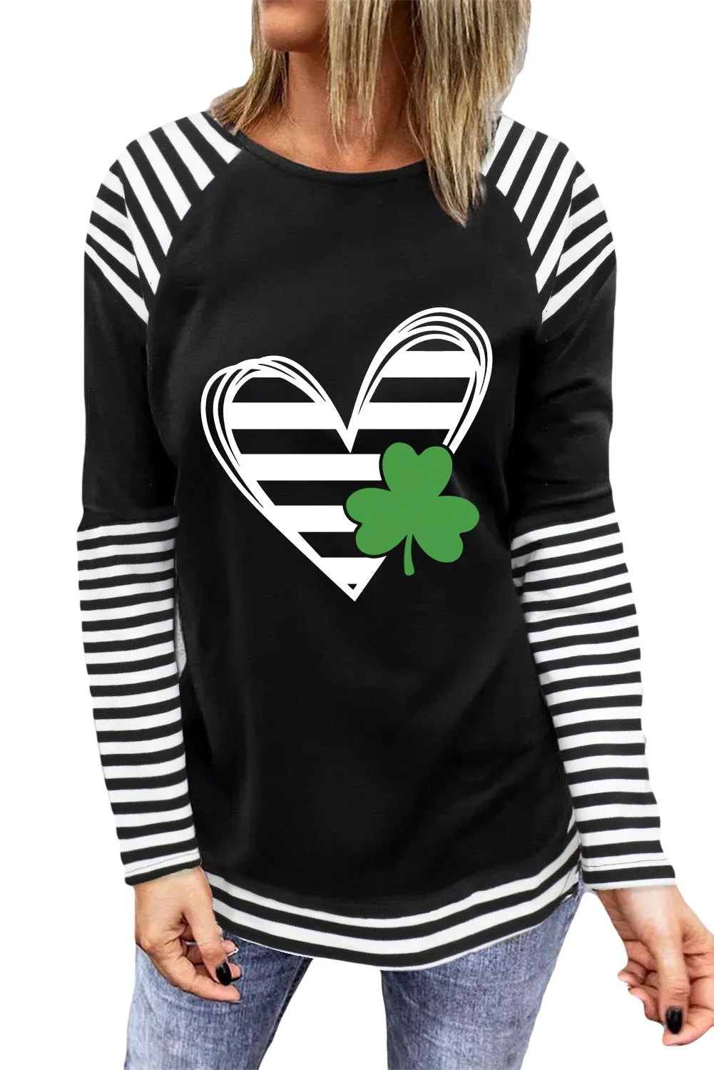 Striped Raglan Long Sleeve Top