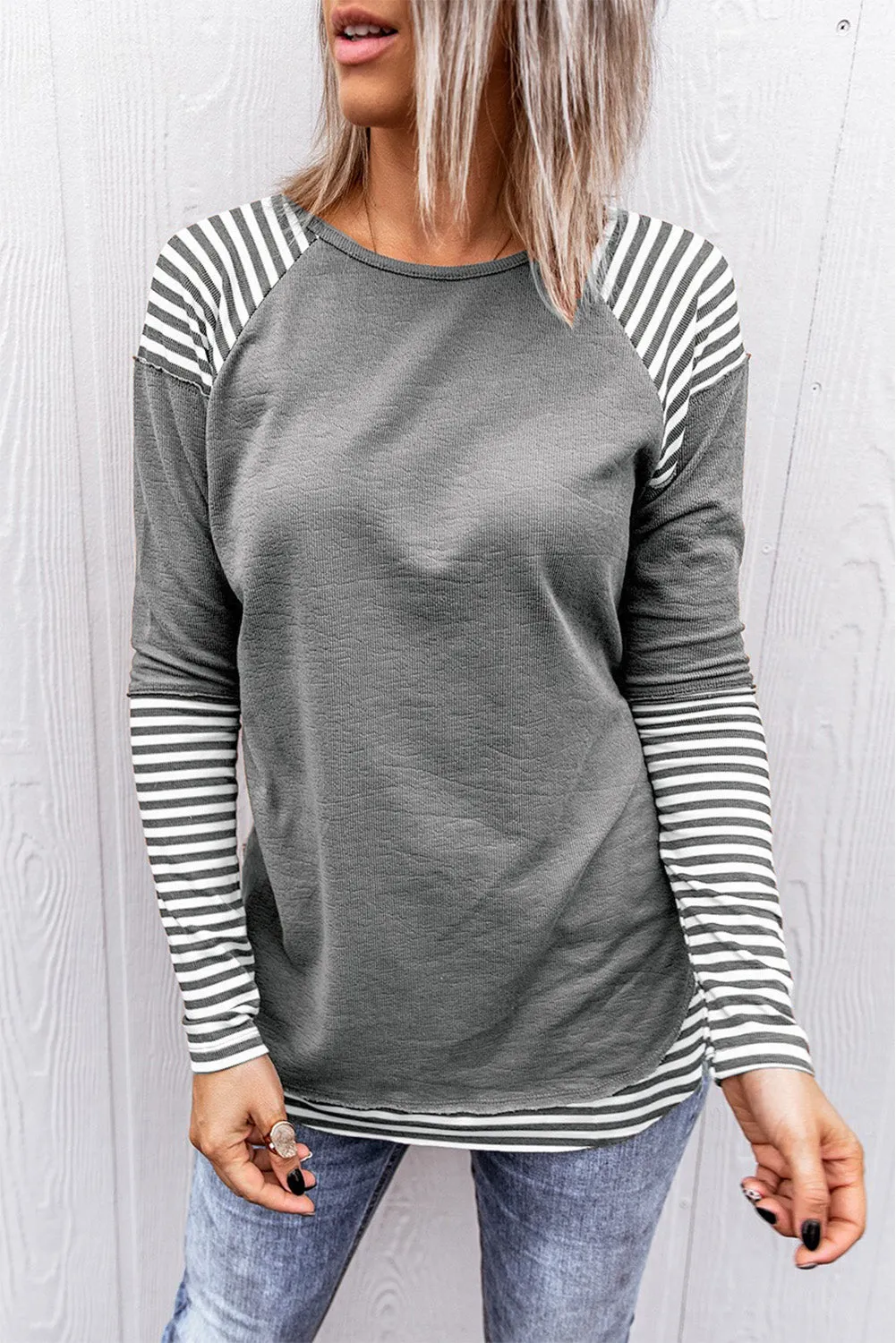 Striped Raglan Long Sleeve Top