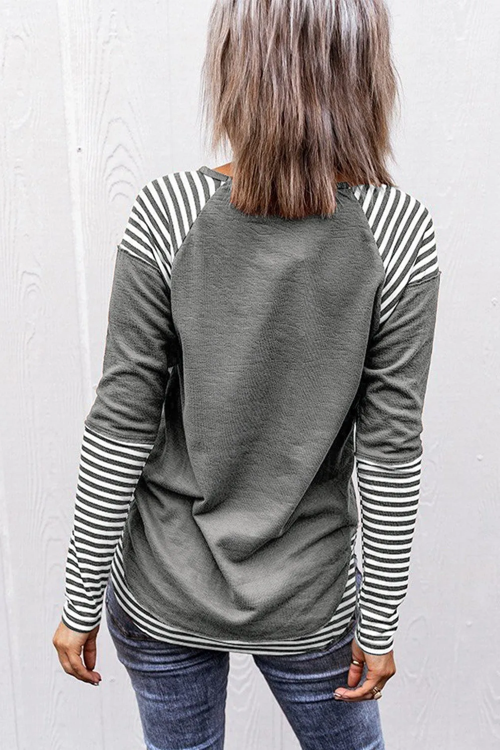 Striped Raglan Long Sleeve Top