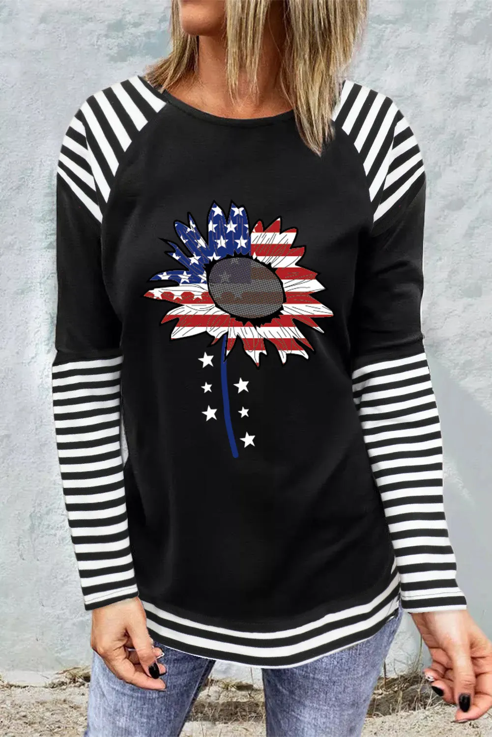 Striped Raglan Long Sleeve Top