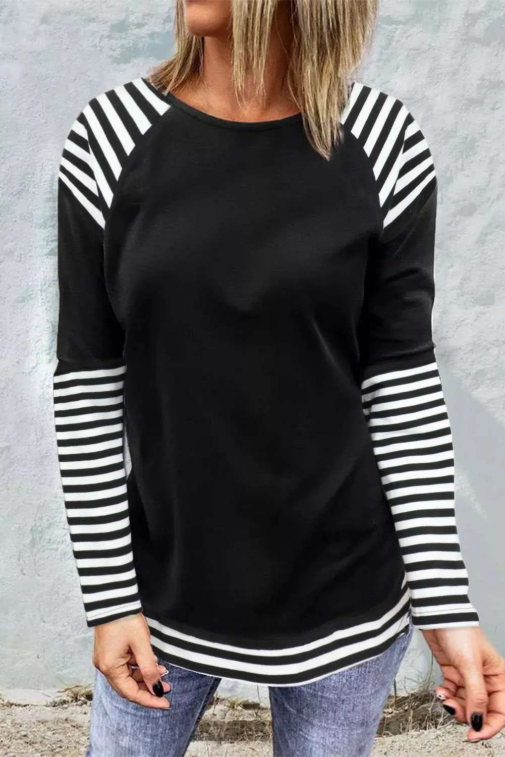 Striped Raglan Long Sleeve Top