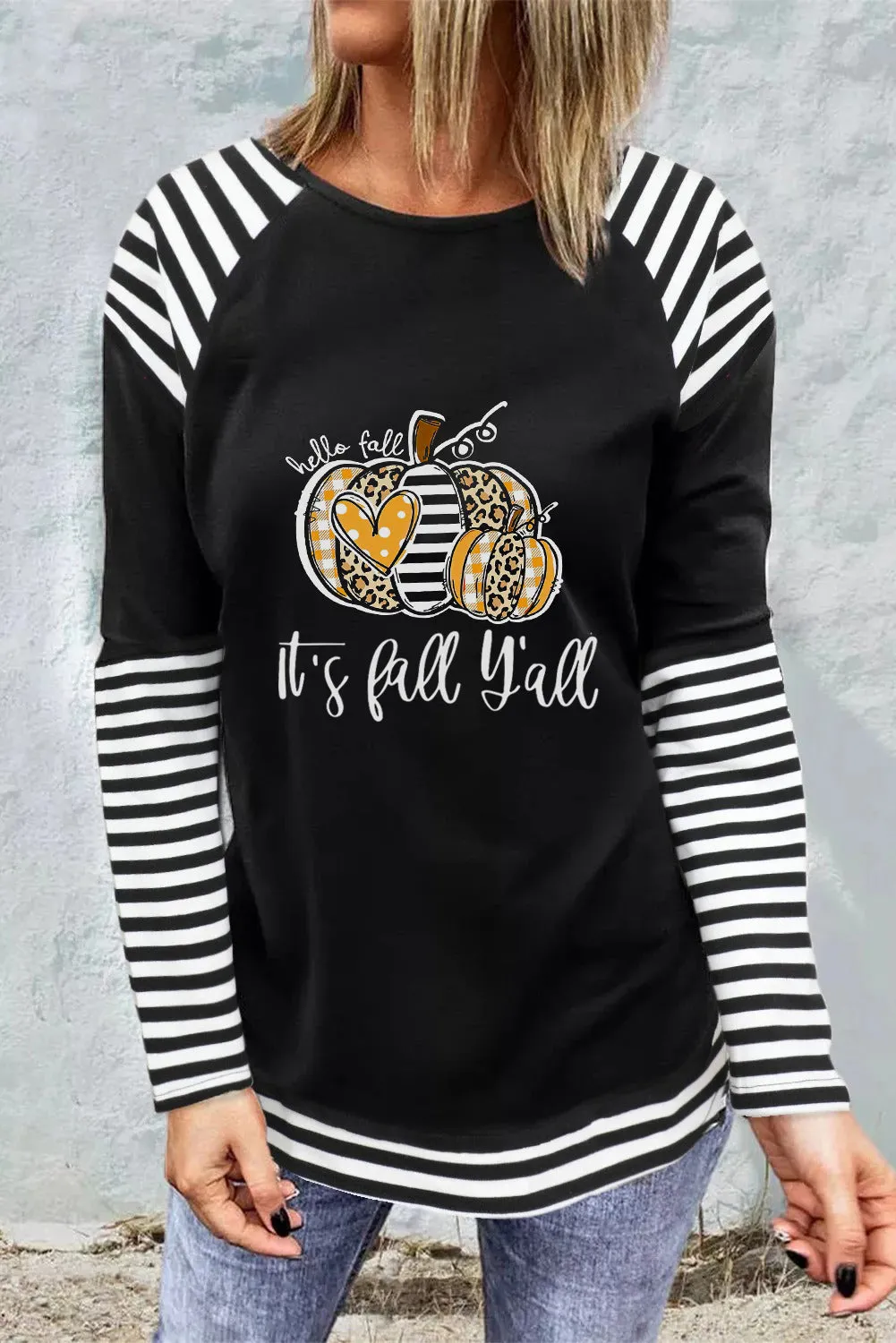 Striped Raglan Long Sleeve Top