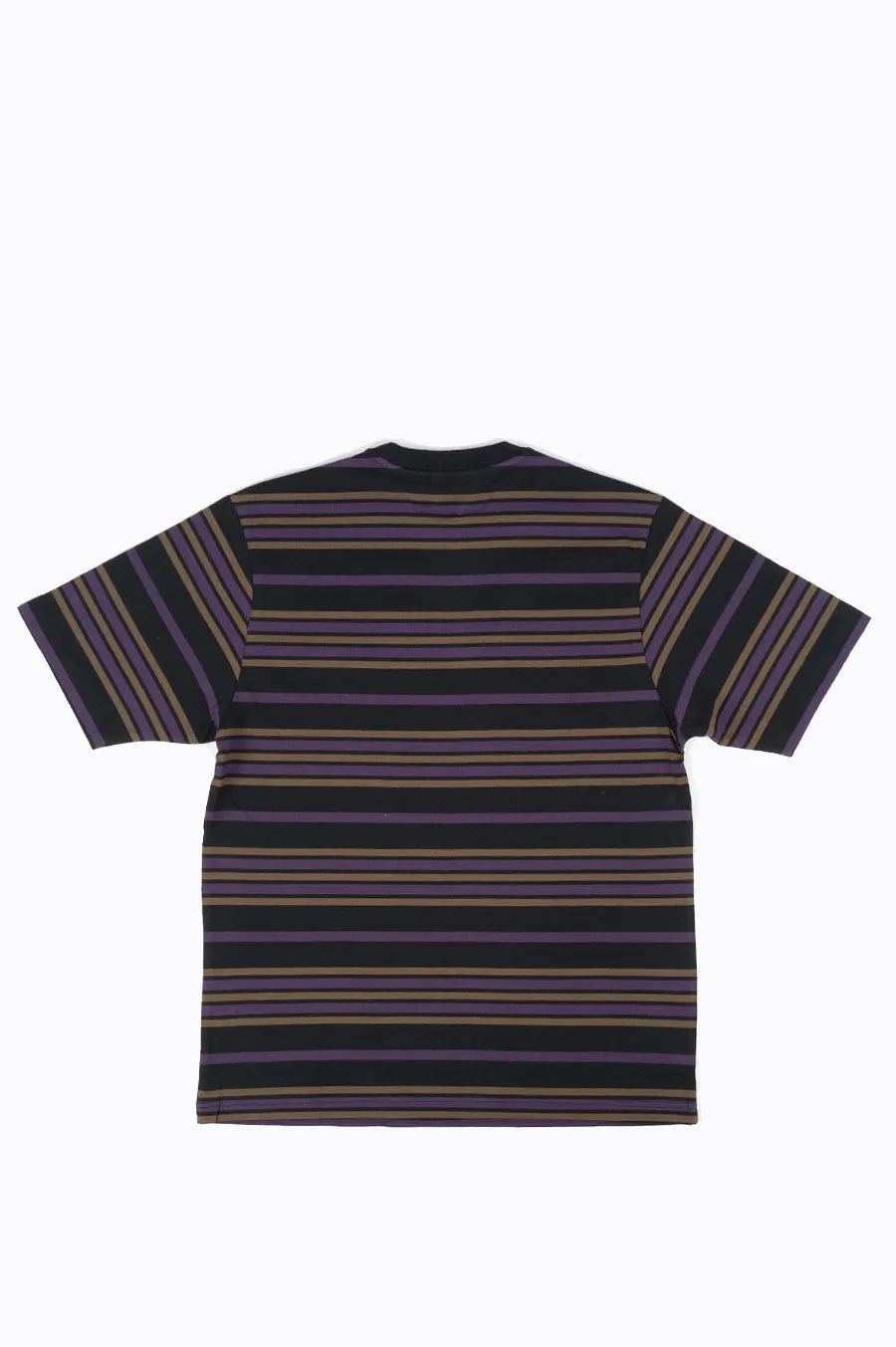 STUSSY ALTON STRIPE CREW BLACK