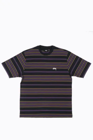 STUSSY ALTON STRIPE CREW BLACK