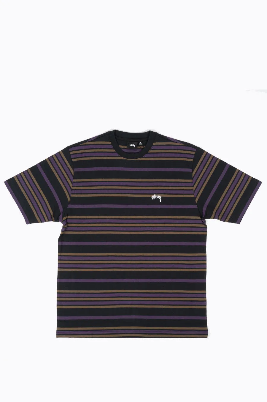STUSSY ALTON STRIPE CREW BLACK