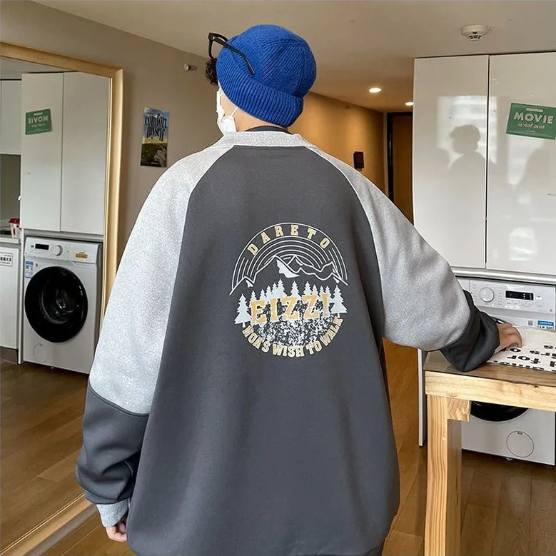 Stylish Patchwork Varsity Jacket for Men with a Color-Blocked Design