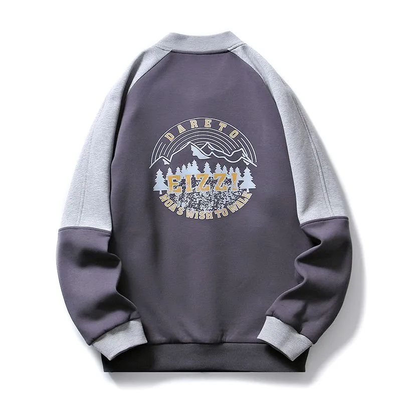 Stylish Patchwork Varsity Jacket for Men with a Color-Blocked Design