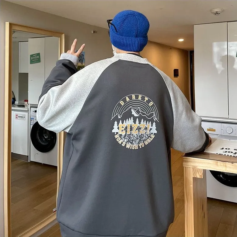 Stylish Patchwork Varsity Jacket for Men with a Color-Blocked Design