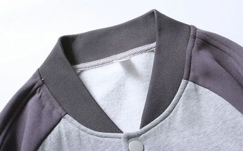 Stylish Patchwork Varsity Jacket for Men with a Color-Blocked Design