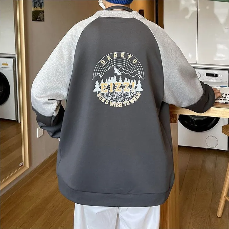 Stylish Patchwork Varsity Jacket for Men with a Color-Blocked Design