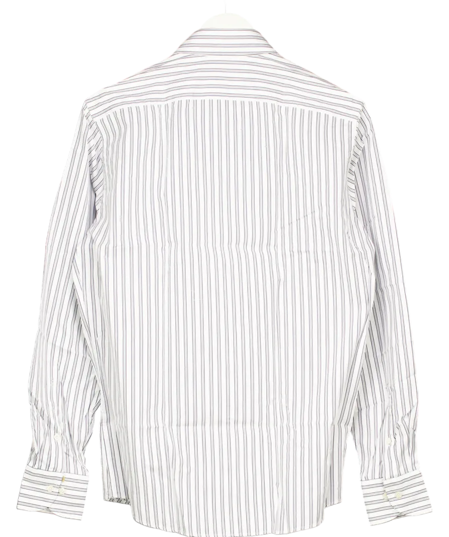 Suitsupply Blue Navy Striped Slim Fit Shirt In White UK 40" CHEST