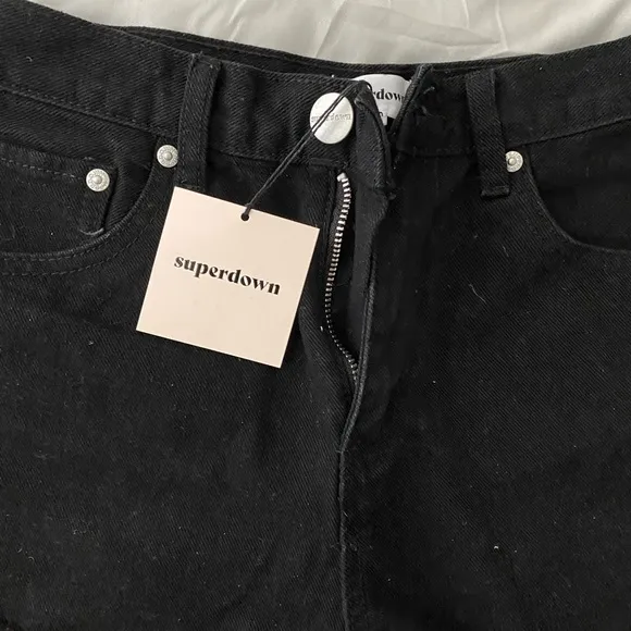 Superdown black denim shorts from Revolve