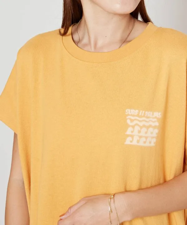 SURF＆Palms Retro Like Graphic T-Shirt Dress