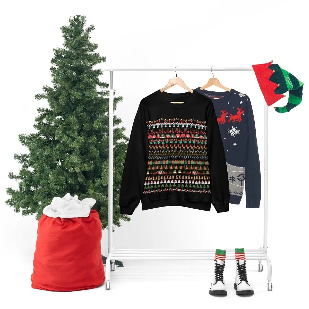 Sweather Navideño Unisex (Azul o Negro) - Ugly Christmas Sweather