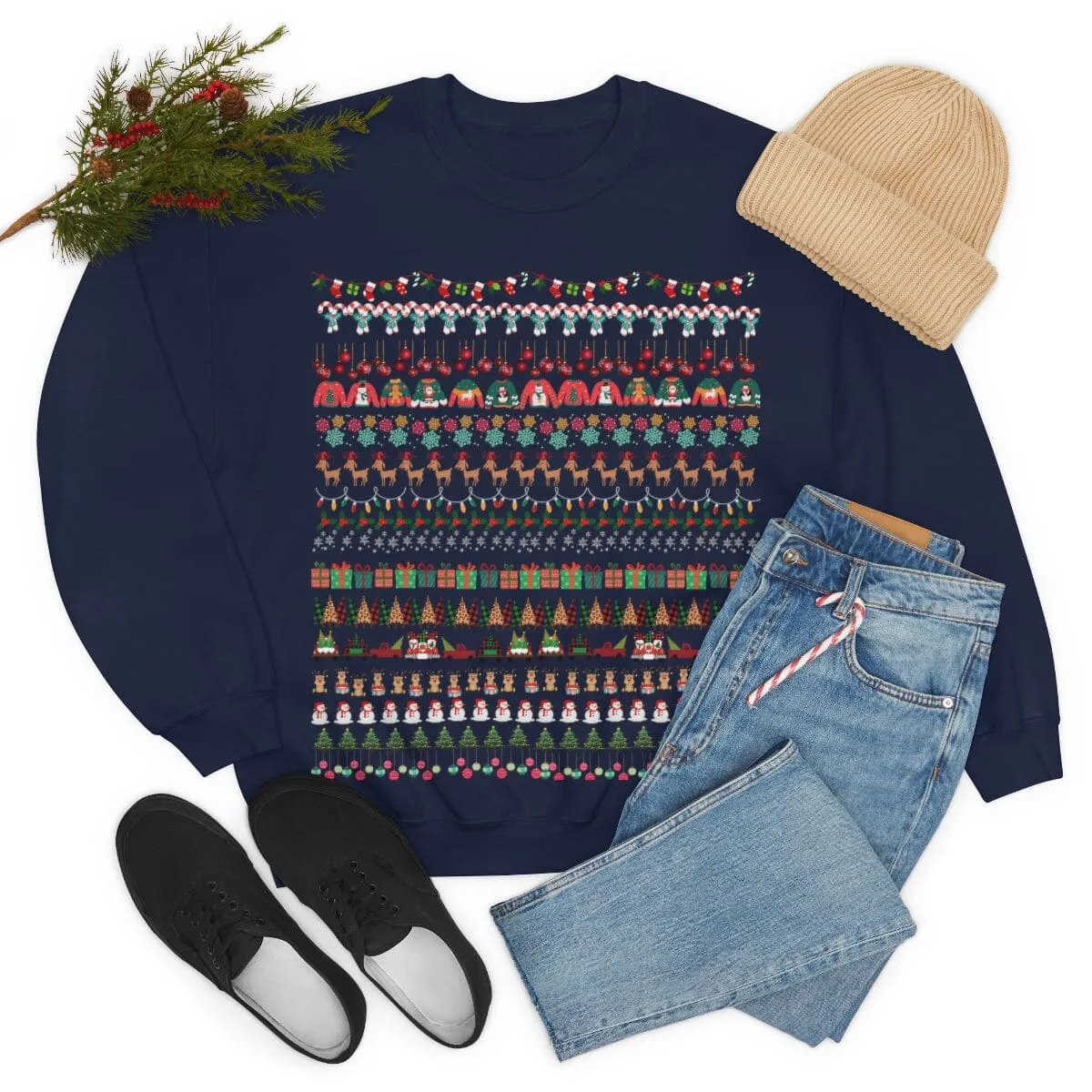 Sweather Navideño Unisex (Azul o Negro) - Ugly Christmas Sweather