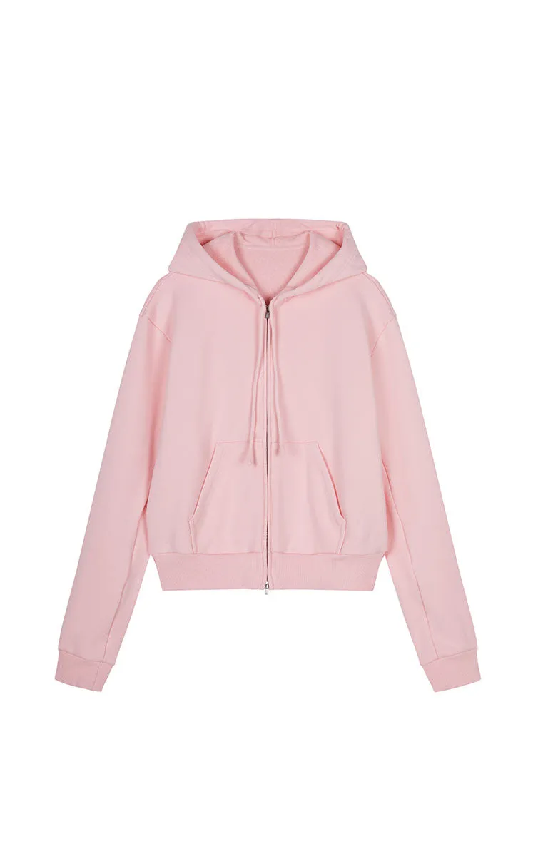 Sweatshirt / JNBY Drawstring Cropped Cotton Hoodie