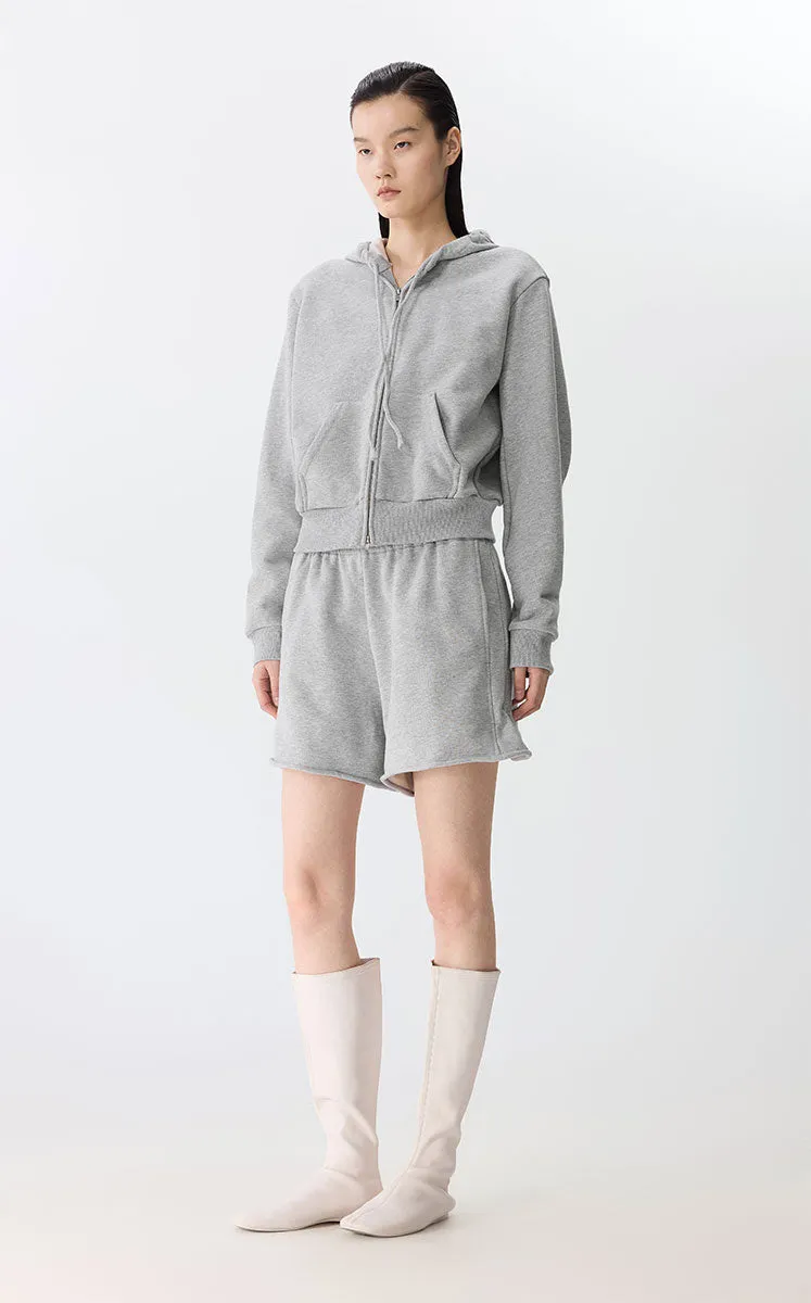 Sweatshirt / JNBY Drawstring Cropped Cotton Hoodie