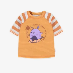 T-shirt de bain ligné à manches aux coudes, bébé || Striped bathing t-shirt with elbow-length sleeves, baby